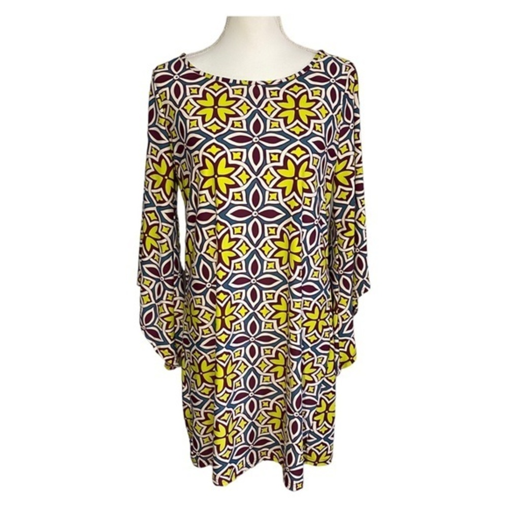 Aryeh Womens Medium Geometric Stretchy Mini‎ Dress Business Casual Anthropologie
